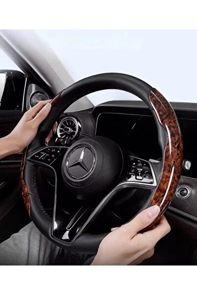 Kanonik Education Husă de protecție pentru volan cu design din lemn, pachet de 2