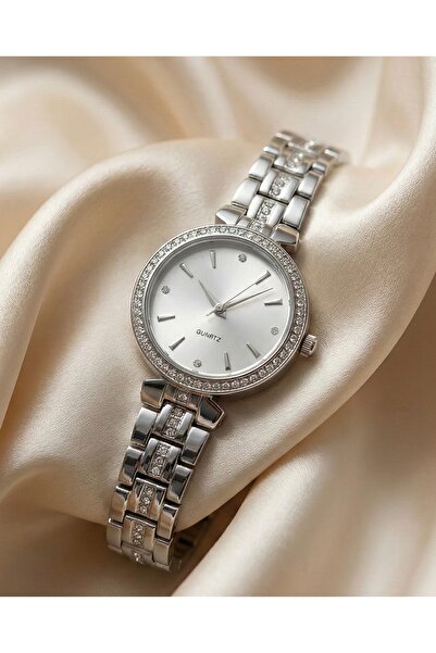 KLISHE Butik ساعة نسائية من الفولاذ باللون الفضي، ساعة يد فاخرة، أنيقة، كلاسي...