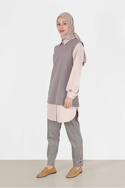 Alvina DETALJ DUGMETA Karirano PANTALONE 70273-1