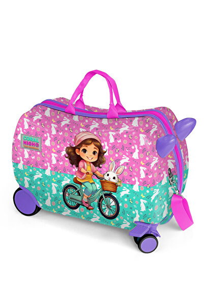 Coral High Kids Mor Pembe Bisikletli Kız Desenli Otur-çek Binilebilir Çocuk V...