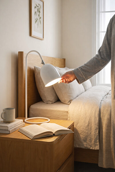 HOMİNG Beyaz Retro Basic Masa ve Gece lambası 242390