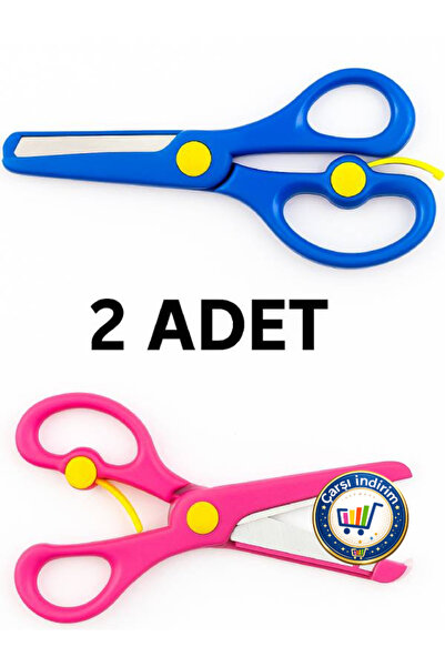 nistabolje 2 Pieces of Spring-Loaded Plastic Protected Children's Scissors wi...