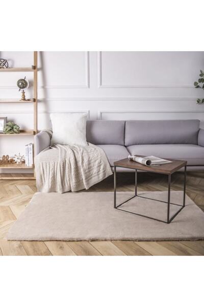 SARAZ HALI Tavşan Tüyü Post Puffy Kum Beji