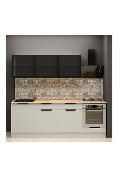 Fly 240 cm Cam Modüllü Mutfak Dolabı Ank.