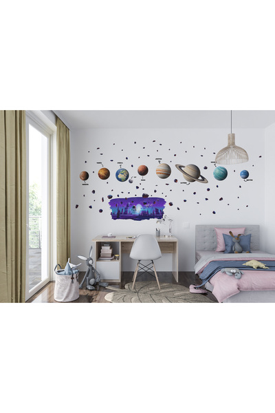 Ettycat Design مجموعة ملصقات جدارية لغرفة الأطفال بتصميم الفضاء |   رائد الفض...