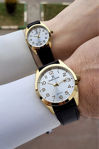 Daniel Klein Altın Kahverengi Renk 2 Yıl Garantili Sevgili Çift Kol Saati STS...