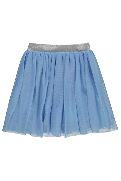 Civil Girls Glittery Tulle Tutu Skirt for 4-9 Years - Blue 7-8 Years