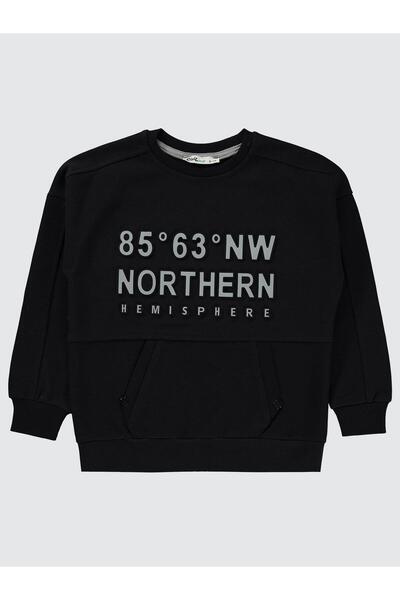 Civil Boys Φούτερ Northern με τύπωμα για παιδιά 6-9 ετών - Μαύρο