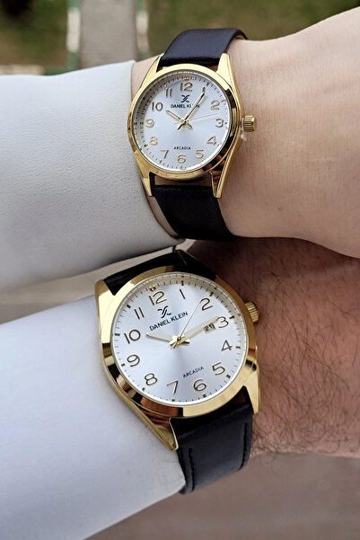 Daniel Klein Sarı Kahverengi Renk 24 Ay Garantili Sevgili Çift Kol Saati STFG...