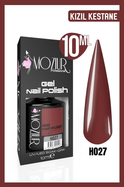 MOZIUR Kalıcı Oje Uv Led H027 (BORDO SERİSİ) 10ml