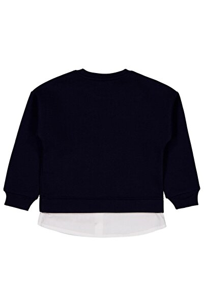 Civil Girls Love You Forever Baskılı 6-9 Yaş Sweatshirt - Lacivert 9-10 Yaş