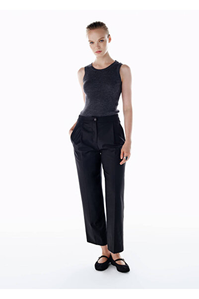 Knitss Siyah Yün Karışımlı Pantolon Siyah
