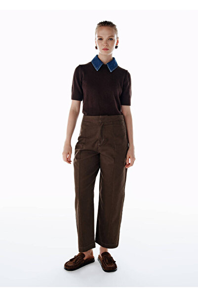 Knitss Barrel Leg Pantolon Yeşil