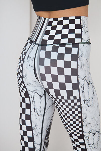 4upower Γυναικείο καλσόν με σχέδιο - Καρό σχέδιο