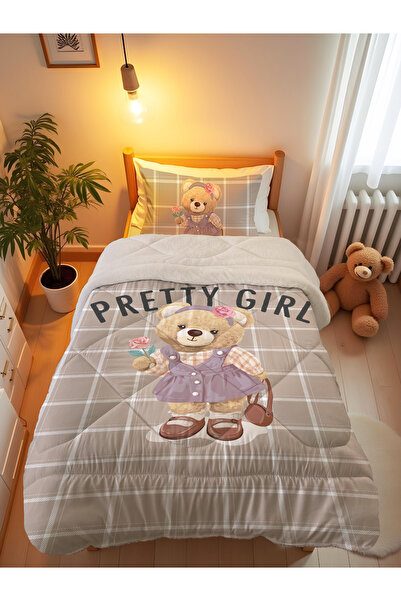 Evmila طقم لحاف ونوم وردي اللون من ويلسوفت مقاس 160x220 سم مع فستان وحقيبة با...