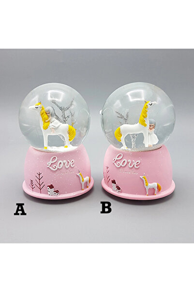 Kanonik Education Mini Lighted Cute Horse Girl Snow Globe