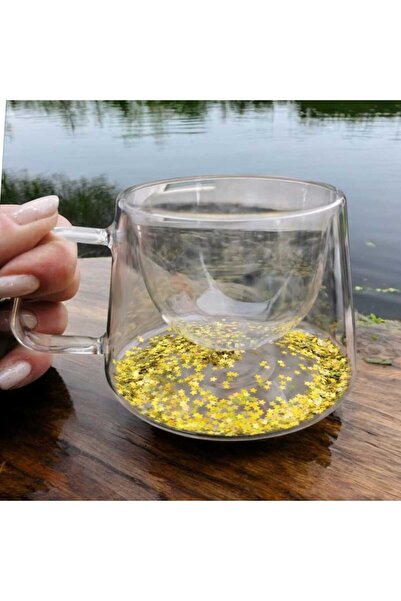 dealshopromania Set de 6 cești de cafea cu pereți dubli, sticlă rezistentă la...