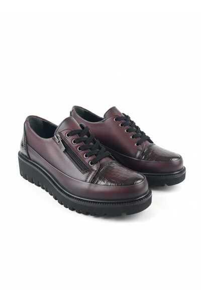 İLOLİCA Inside and Outside, Genuine Leather, Crocodile Detail, Side Zipper, O...