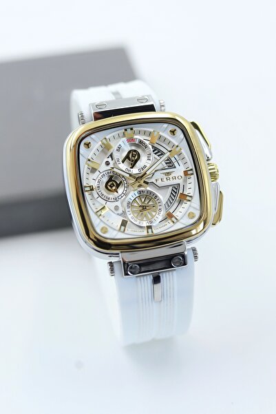 FERRO Beyaz Silikon Kordon Erkek Kol Saati