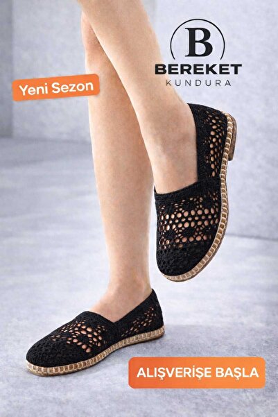 çetin ayakkabı Γυναικείες μπαλαρίνες Espadrille Soft Black Studded