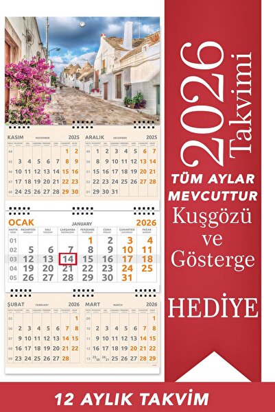 StickerArt 2026 5 Aylık Gemici Takvimi Denizci Duvar Takvimi 33x77,5 cm