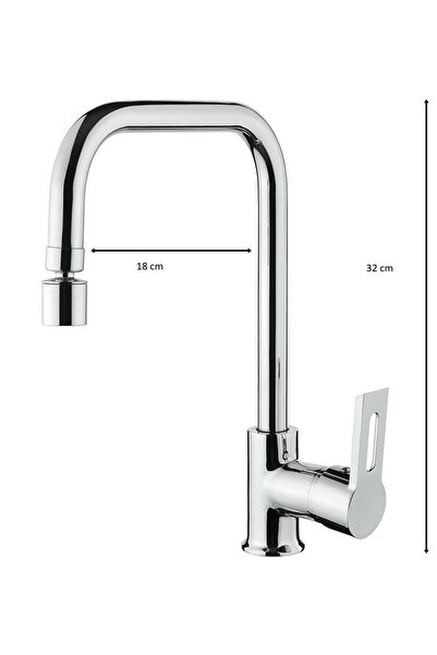 Vilas Defne 360° Alman Perlatör Pirinç Boru Mutfak Evye Bataryası