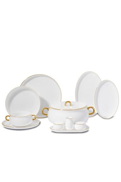 KORKMAZ Aşiyan Collection 58 Parça Yuvarlak Yemek Takımı A8548