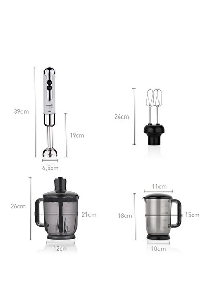 KORKMAZ Mia Vanilya Krom Mega Blender Set A447-14