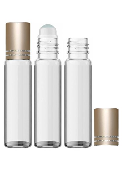 Bayramdan 6 ml Boş Parfüm Esans Şişesi Roll on Cam – Gold Kapak Takım 10 Adet