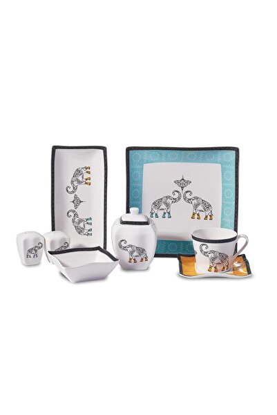 KORKMAZ Link Collection 28 Parça Kare Kahvaltı Takımı A8584