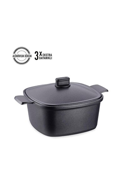 KORKMAZ Casterra Kare Döküm Tencere 28x28x12,5 cm A2583