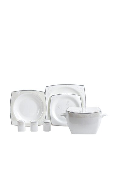 KORKMAZ Bone Collection 60 Parça Kare Yemek Takımı A8464
