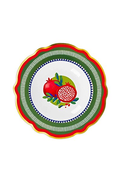Baci Milano Dolce Vita Pomegranate Patterned Deep Plate 23 cm