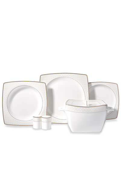 KORKMAZ Bone Selection 60 Parça Kare Yemek Takımı A8466