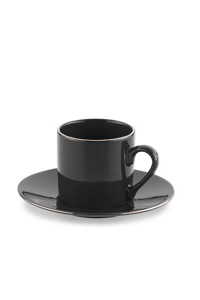 KORKMAZ مجموعة سيستا من 6 فناجين قهوة باللون الأسود A8717-2