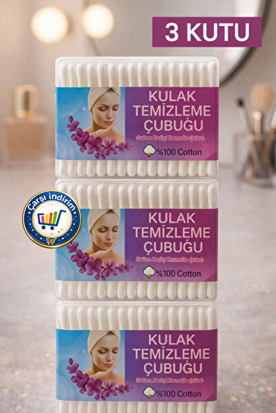 nistabolje 3 Kutu Kulak Temizleme Çöpü Pamuklu Kulak Temizleme Çubuğu