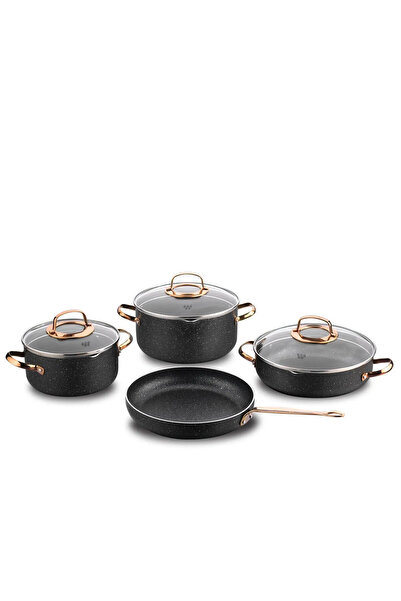 KORKMAZ Galaksi 7 Parça Rosa Gold Tencere Seti A1372