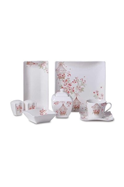 KORKMAZ Link Collection 28 Parça Kare Kahvaltı Takımı A8588