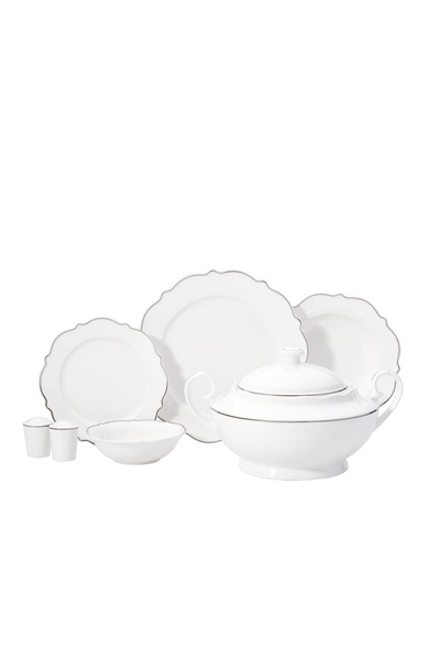KORKMAZ Eliza Collection 60 Parça Platin Yemek Takımı A8248
