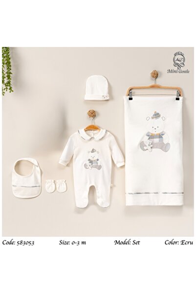 Baby shine طقم استقبال للأولاد حديثي الولادة، 5 قطع، قطن الناعم الطبيعي 100% ...