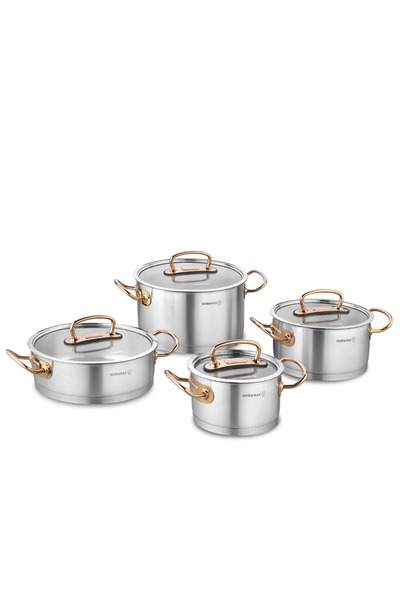 KORKMAZ Proline 8 Parça Rosa Gold Tencere Seti A1149