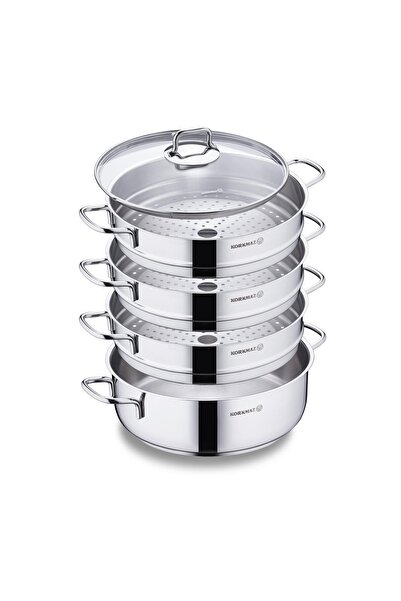 KORKMAZ طقم طاجن بيرلا رافيولي 28سم , طقم منتو وطقم كسكسي