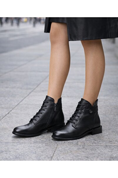 TwoEgoist Twoeğoist Women's Genuine Leather Ankle Length Short Heel Design St...