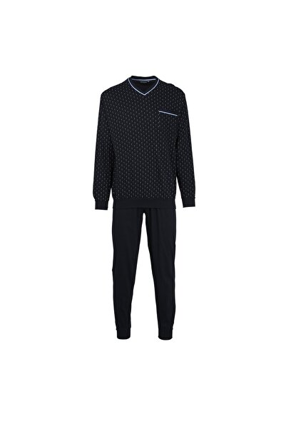 Götzburg Herren Schlafanzug Set - lang, V-Ausschnitt, gemustert