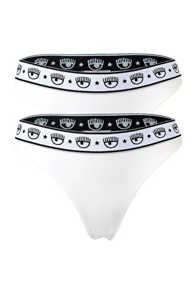 CHIARA FERRAGNI Damen Brazilian Brief 2er Pack - Slip, Cotton Stretch, Logobu...