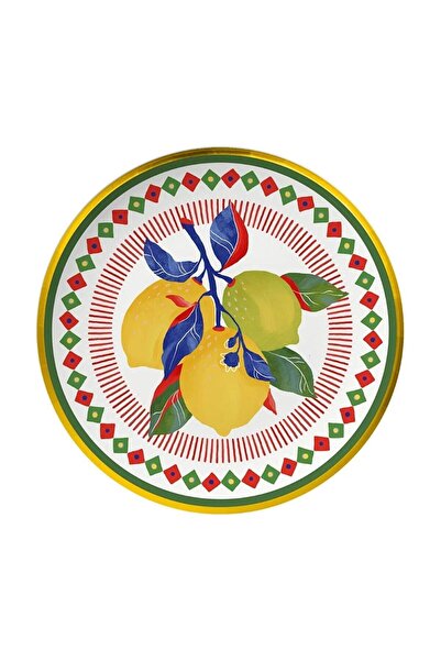 Baci Milano Dolce Vita Lemon Patterned Serving Plate 16 cm
