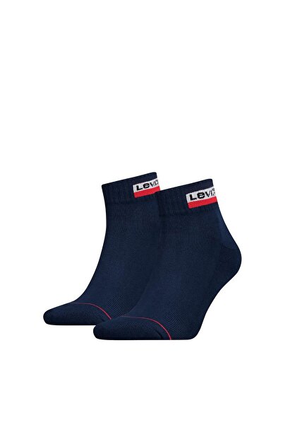 Levi's Unisex 2er Pack Sportsocken - Mid Cut SPRTWR, Logo, einfarbig