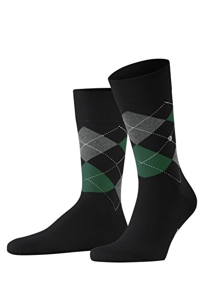 Burlington Herren Socken - King, Baumwolle, Rautenmuster, Logoemblem