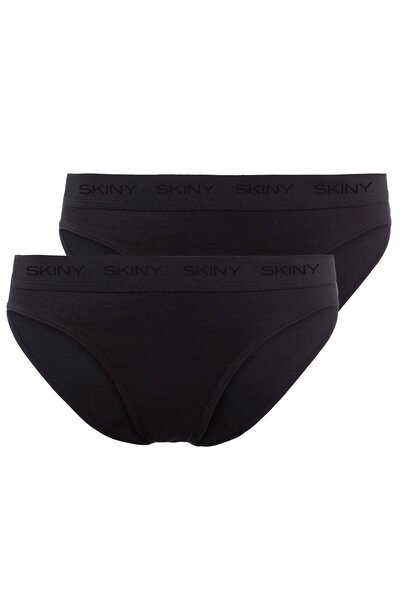 Skiny Damen Rio Slip, 2er Pack - Unterwäsche, Unterhose, Baumwolle, Logobund,...