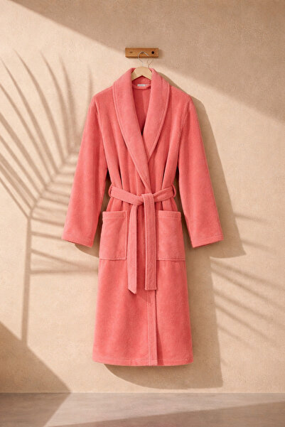 Ellia Soft Faylinn Bamboo Cotton Shawl Collar Women's Bathrobe Pomegranate Fl...